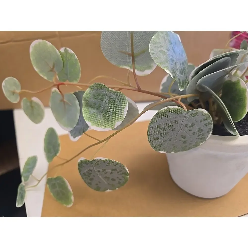 13100 Threshold Potted Veragated Plant Faux 7” Decorative Indoor Plant New
